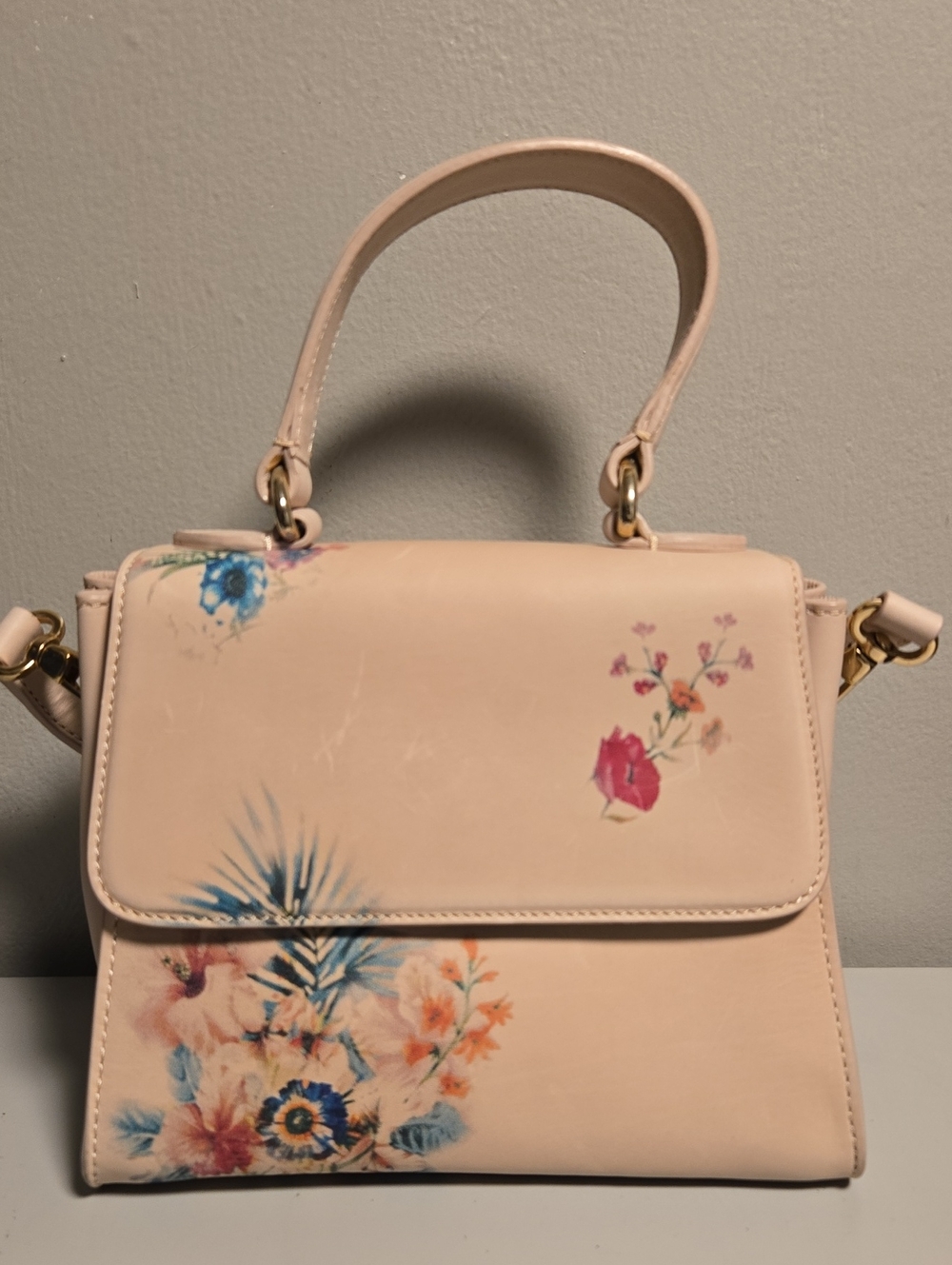 Fratelli Rossetti Blush Pink Floral Top-Handle Satchel